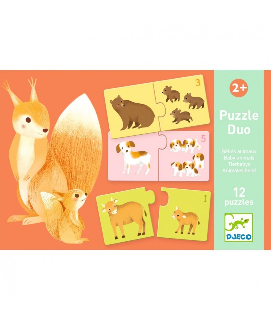 Djeco puzzel duo babydieren