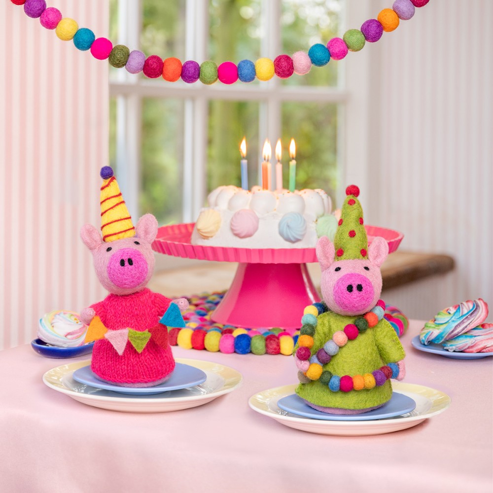 Decoratie feestvarken roze