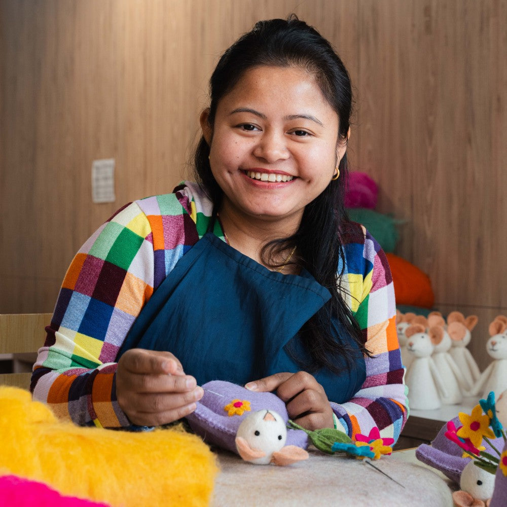 Decoratie muis bloemenmuis