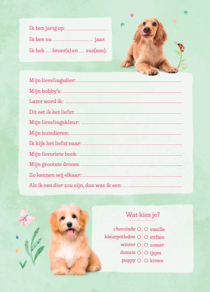 Fluffy friends vriendenboek