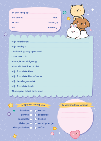 Ik hou van Kawaii vriendenboek