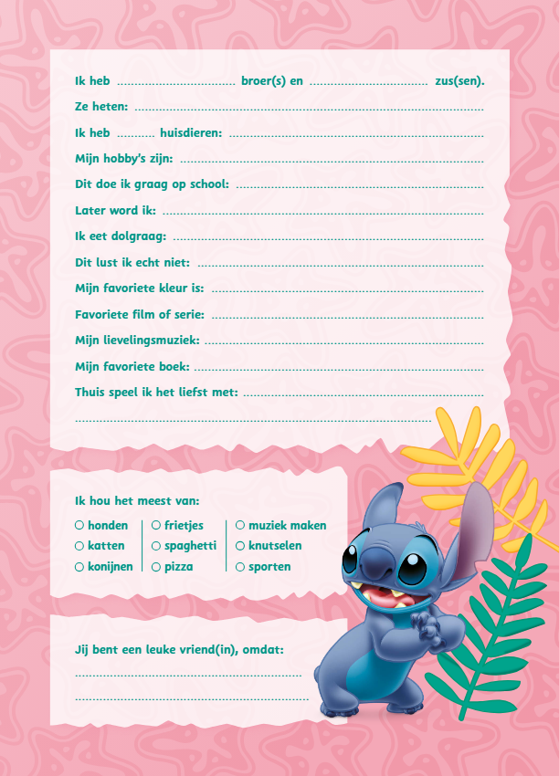 Disney Stitch vriendenboek