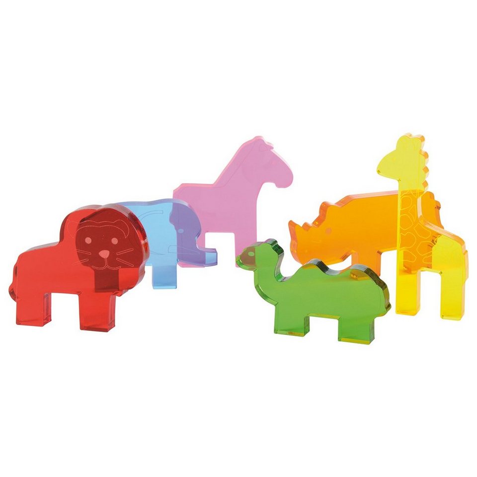 Acryl set wilde dieren 6 delig