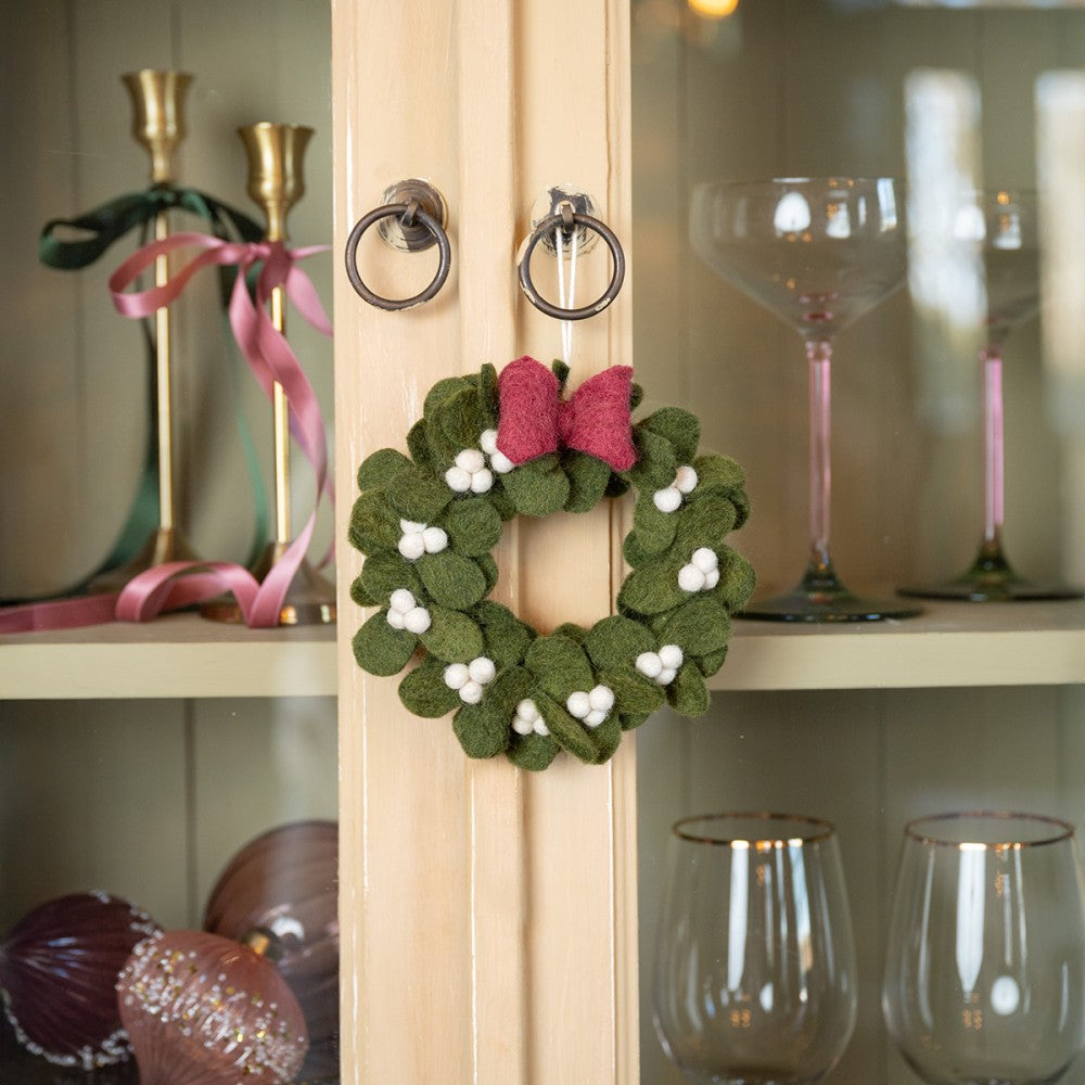 Hanger krans mistletoe met strik