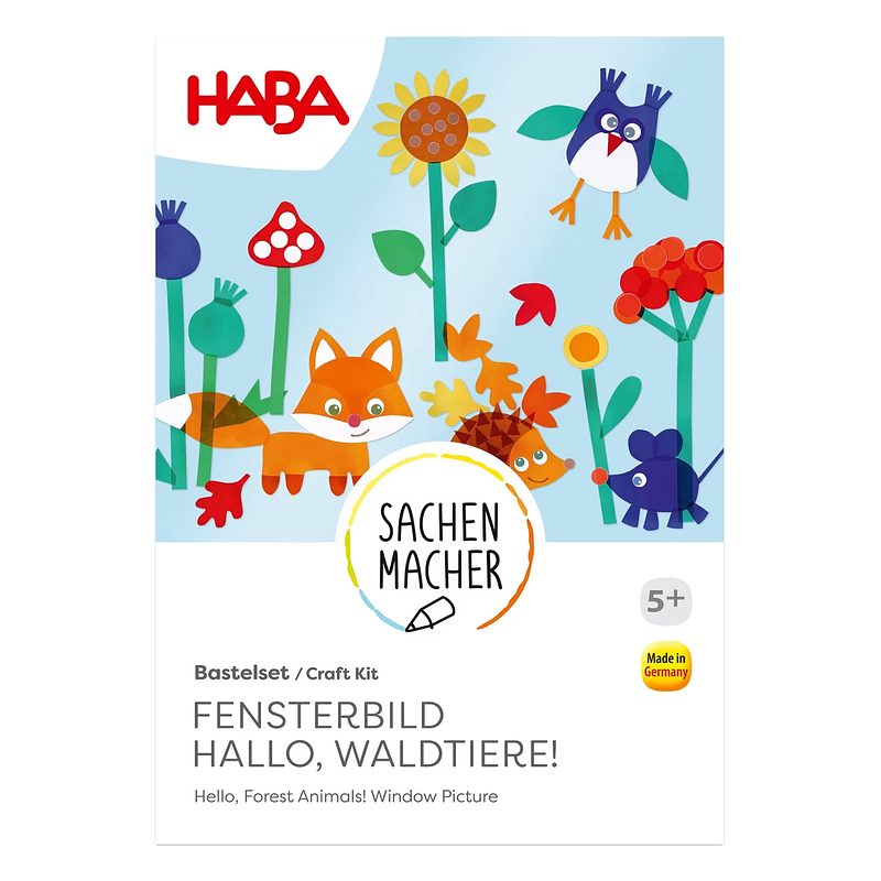 Knutselset hallo, bosdieren! Raam decoratie