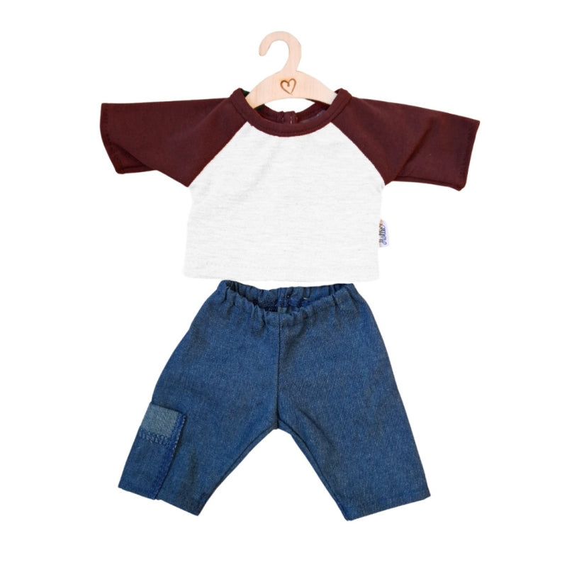 Kledingset Robin jeans + shirt bordeaux