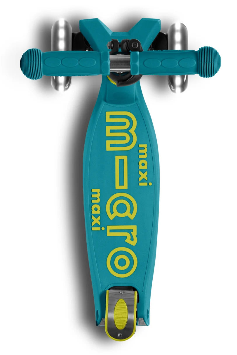 Maxi micro step deluxe inklapbaar led 3-wiel petrol green