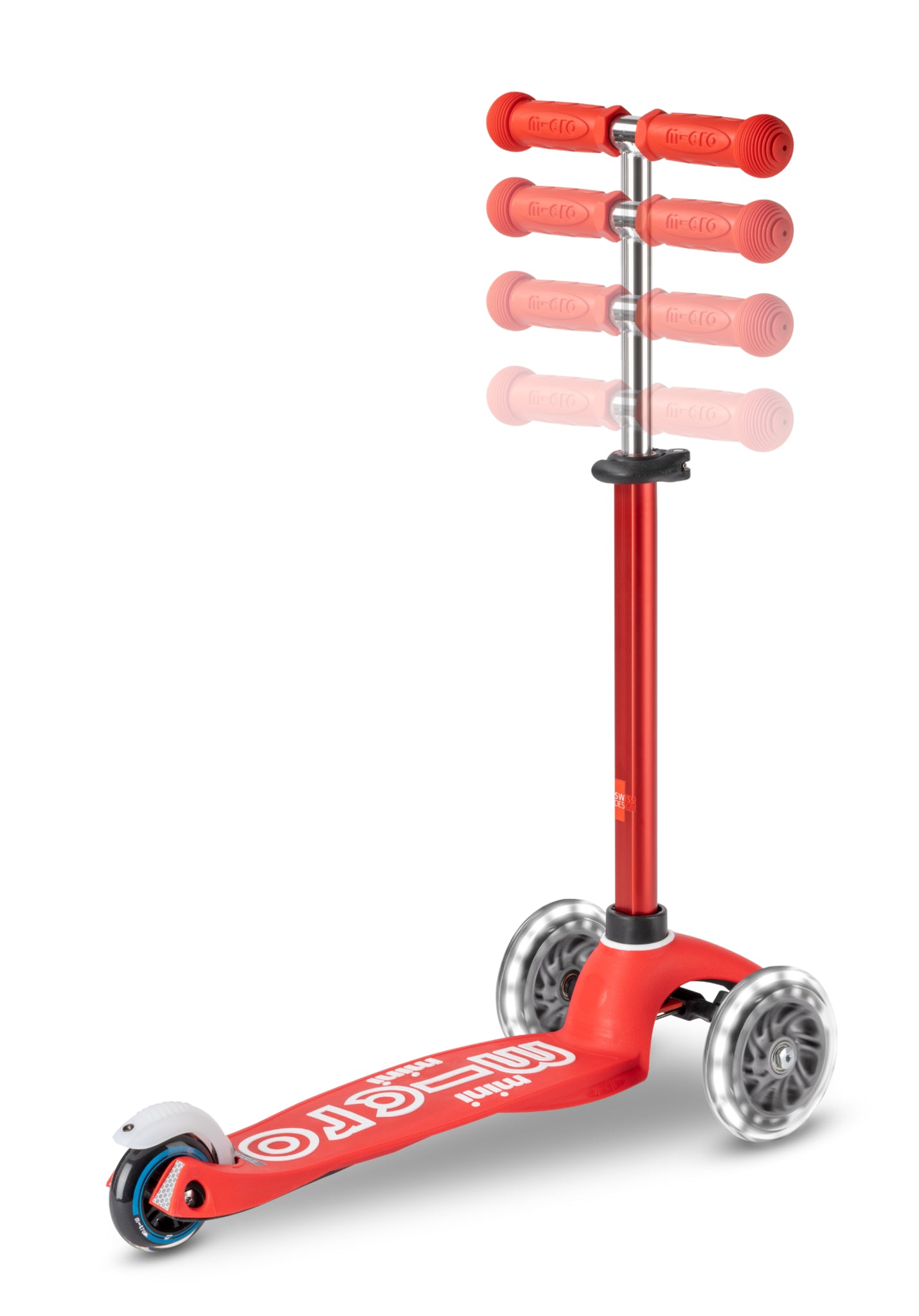 Mini micro step deluxe led 3-wiel rood