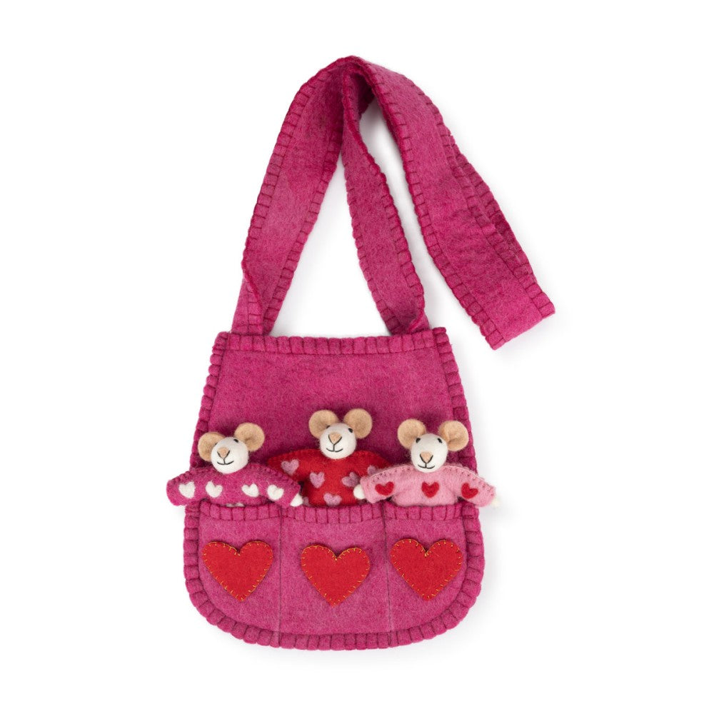 Tasje vingerpopjes muis love