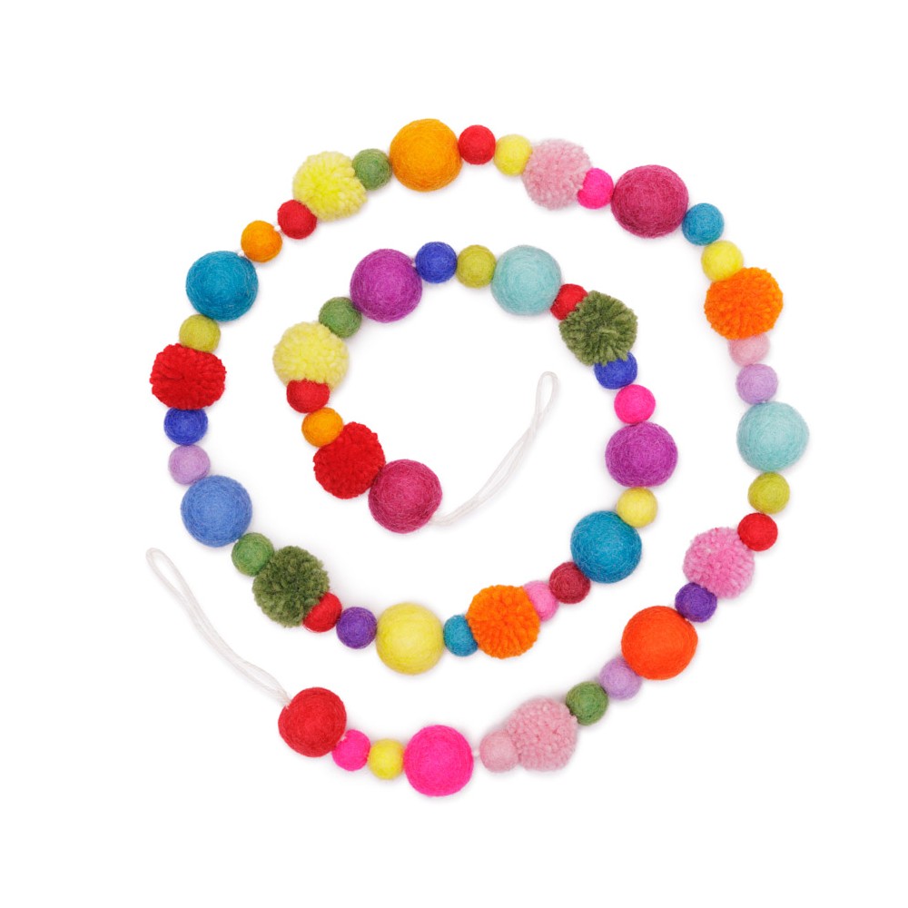 Viltslinger viltballetjes pompons multicolor