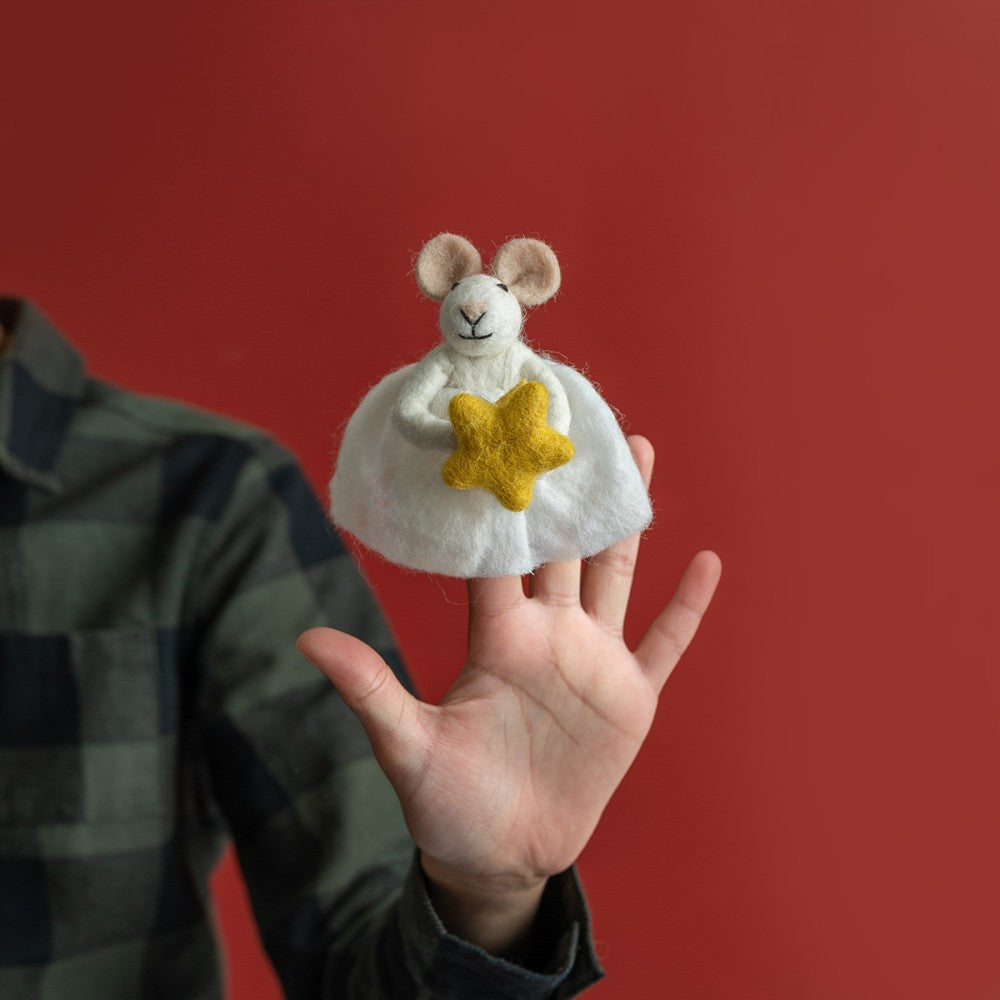 Vingerpopje muis met ster