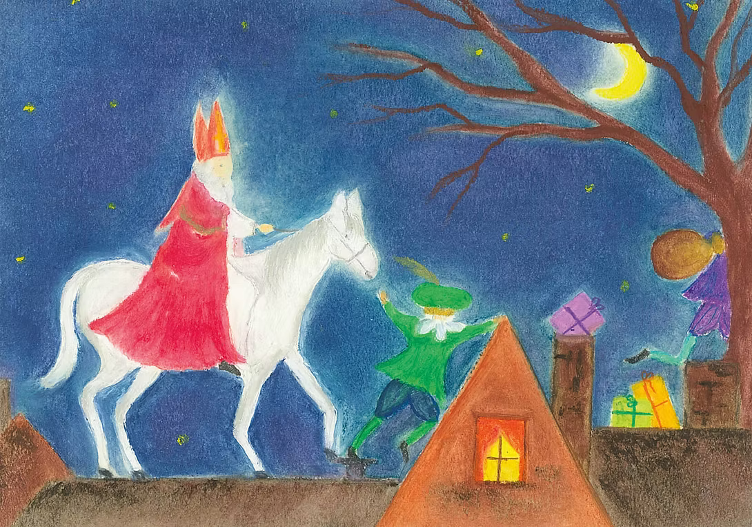 Baukje Exler - sinterklaas op het dak