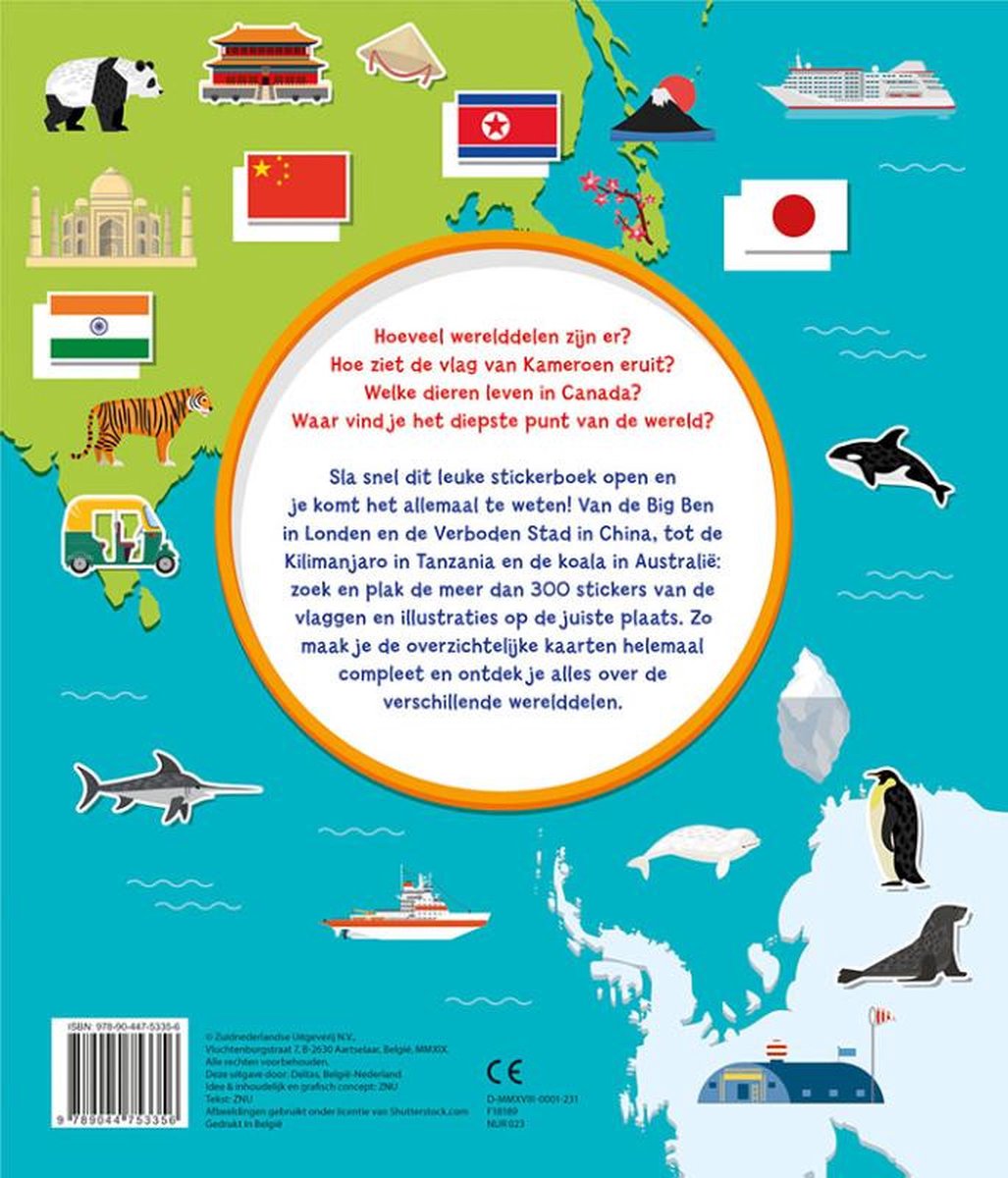 Wereldatlas met stickers