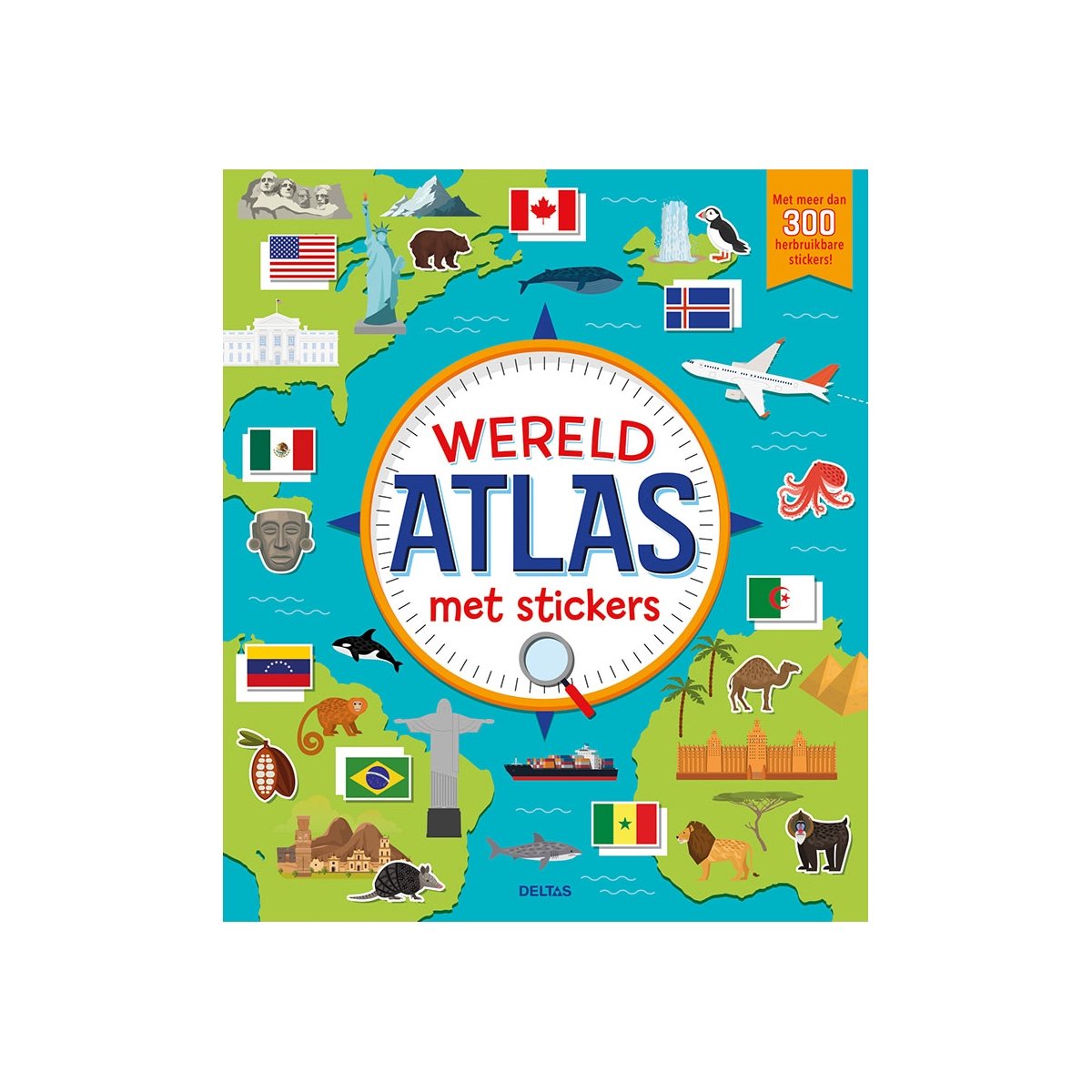 Wereldatlas met stickers