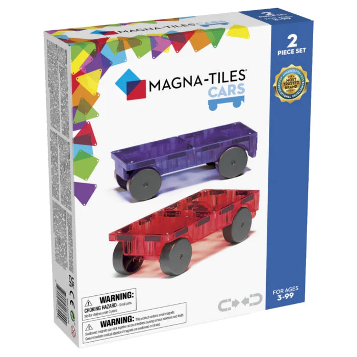 Magna-tiles cars 2 stuks uitbreidingsset paars en rood