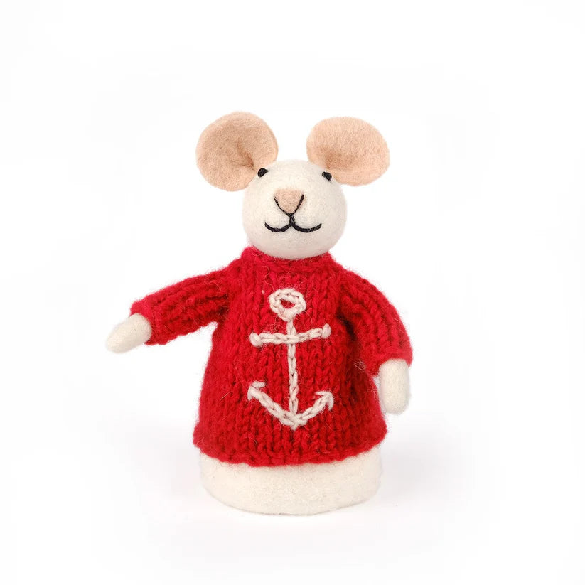 Decoratie muis nautisch schipper
