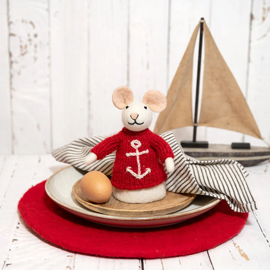 Decoratie muis nautisch schipper
