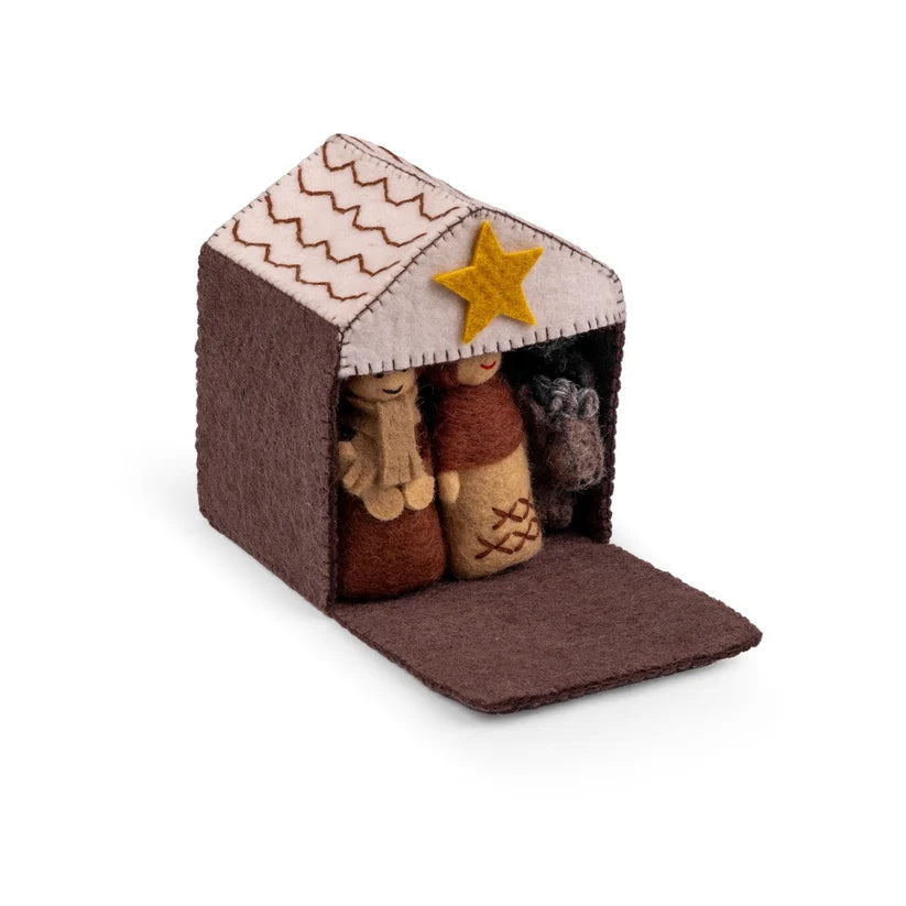 Kerststal bruin