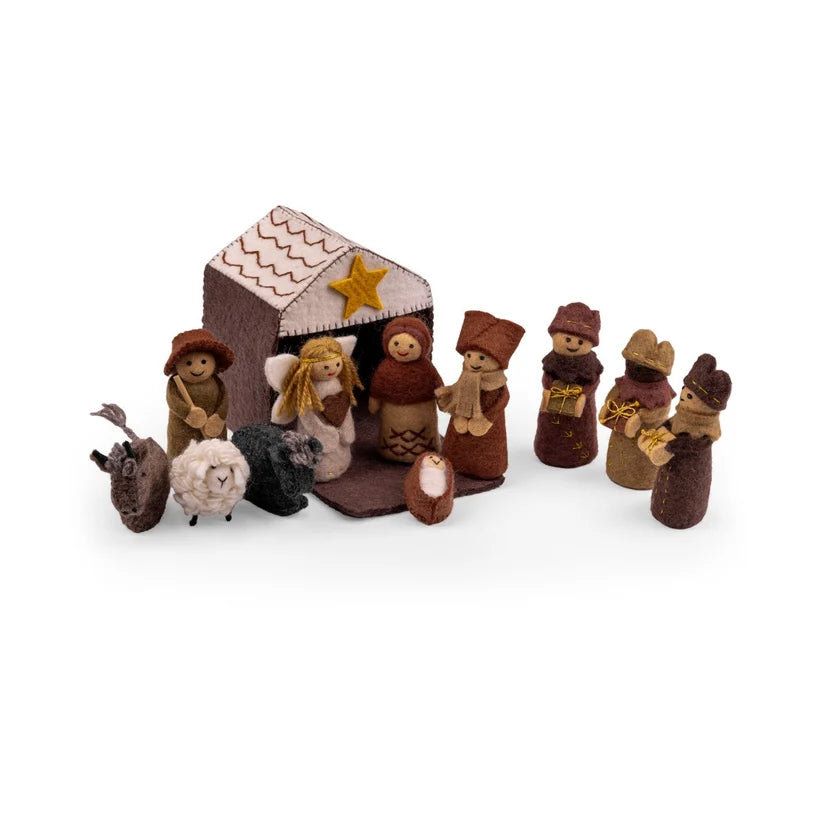 Kerststal bruin