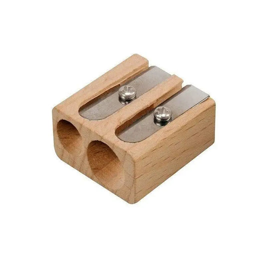 Houten puntenslijper met 2 gaten
