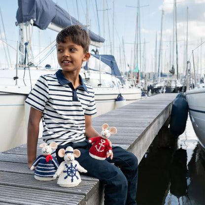 Decoratie muis nautisch schipper