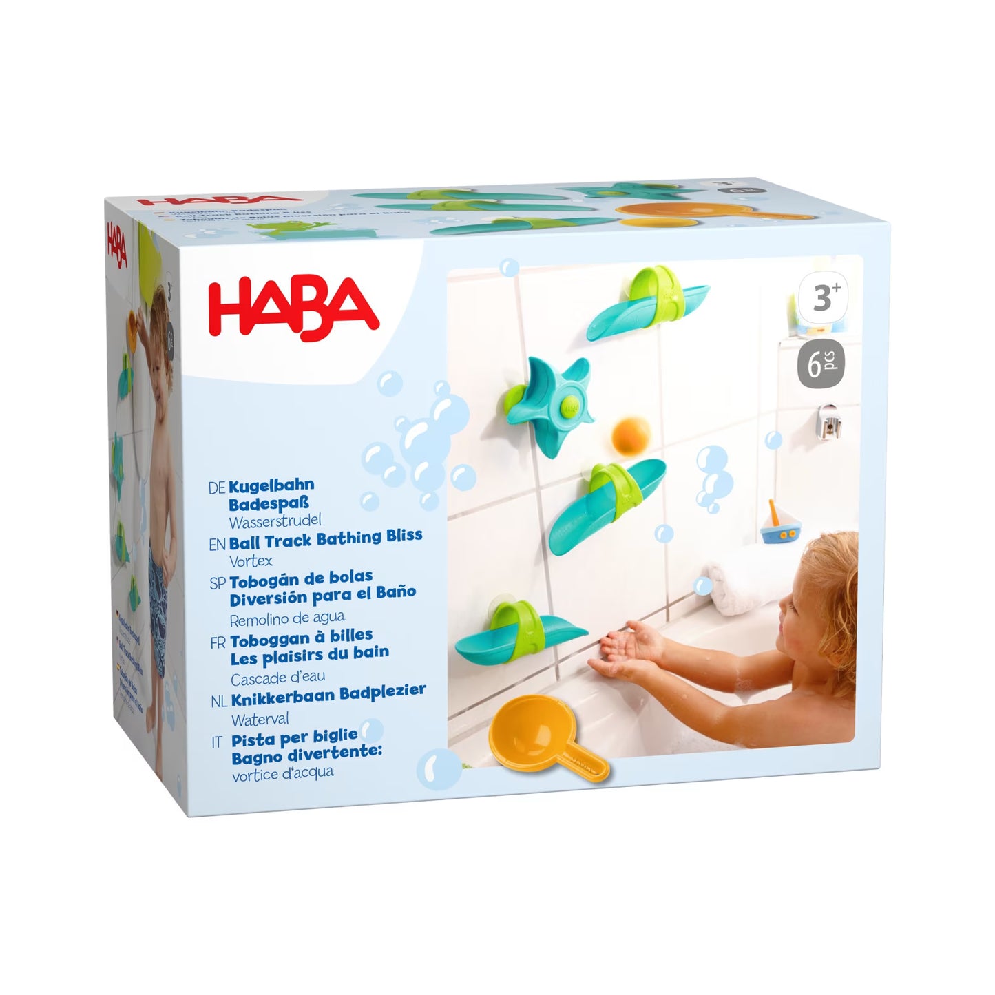 Haba knikkerbaan badplezier waterval