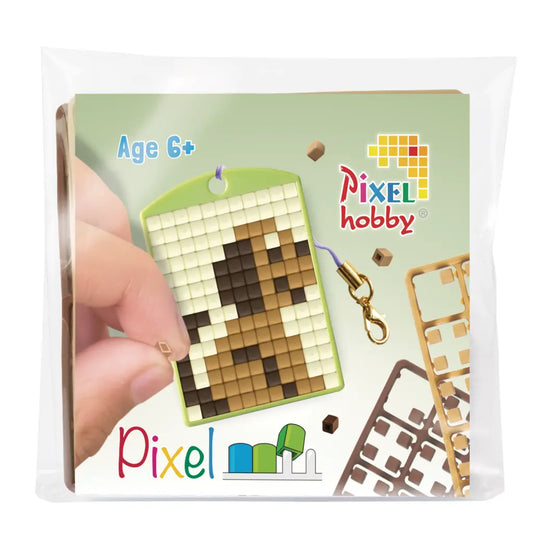 Pixel classic sleutelhanger hondje
