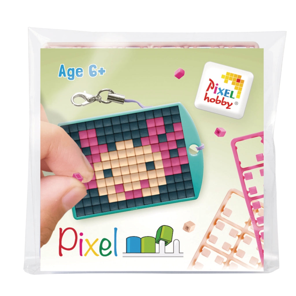 Pixel classic sleutelhanger axolotl