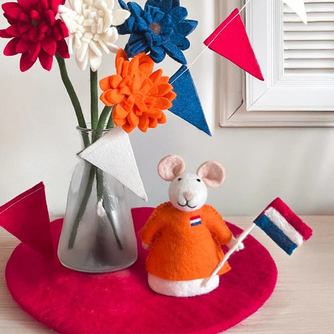 Decoratie muis met Nederlandse vlag