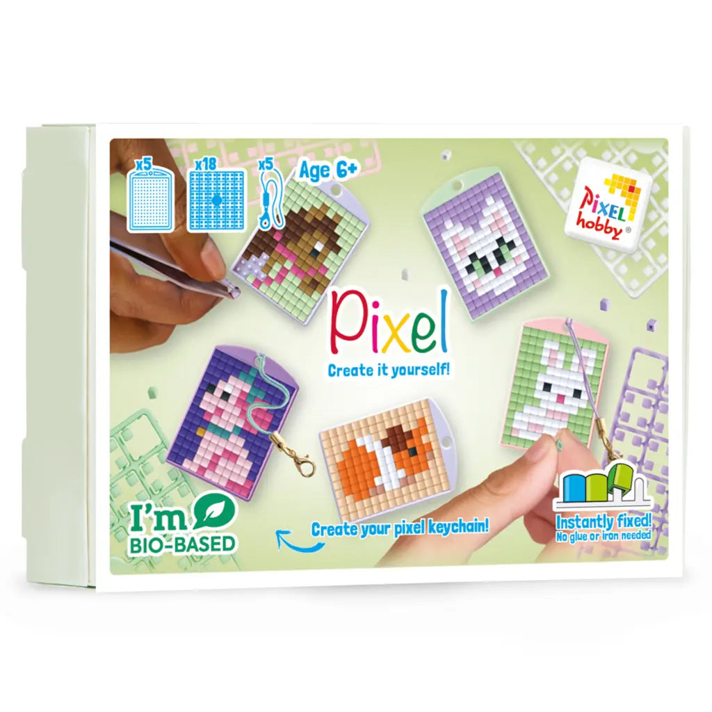 Pixel classic sleutelhangerset van 5 - huisdieren