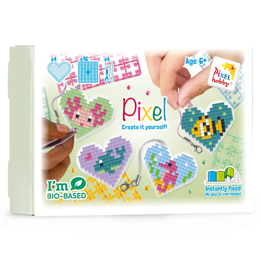 Pixel classic hartjes sleutelhangerset van 4 zeedieren