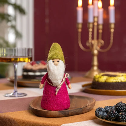 Decoratie kabouter indian summer burgundy