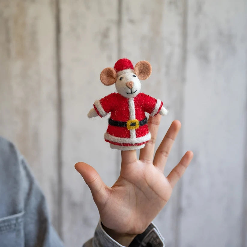Vingerpopje muis kerstmuis