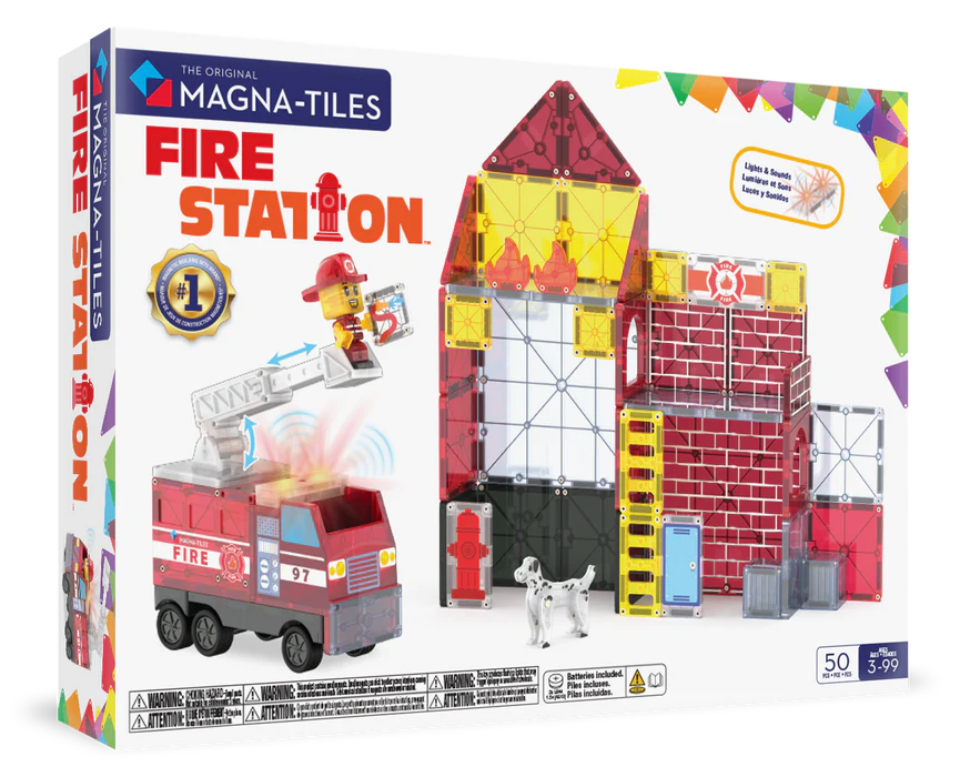 Magna-tiles fire station 50 piece set