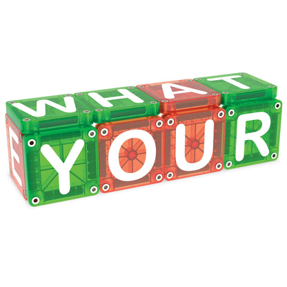 Magna-tiles micromags learn letters