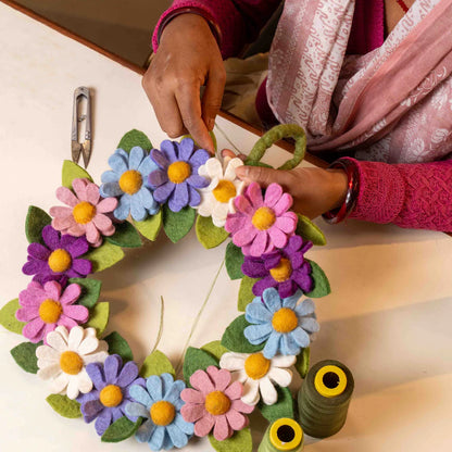 Krans margrietjes violettinten XL