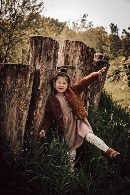 Vest koru light junior caramel multi dots