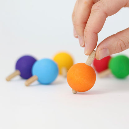 Grimm's spinning tops regenboog 6 stuks