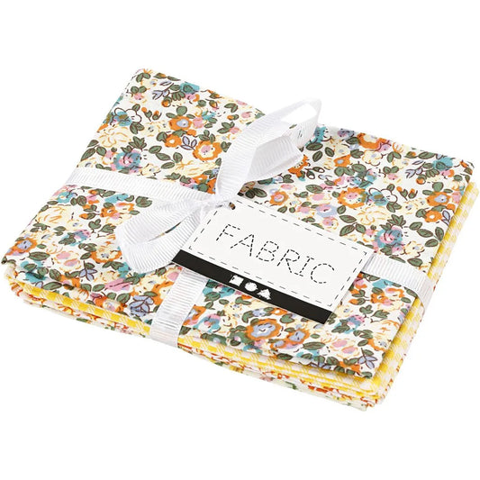 Patchwork stofset geel