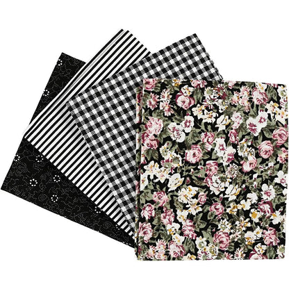 Patchwork stofset zwart