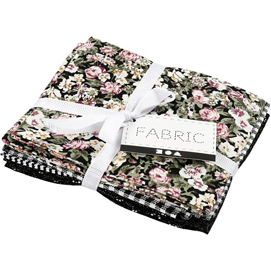 Patchwork stofset zwart
