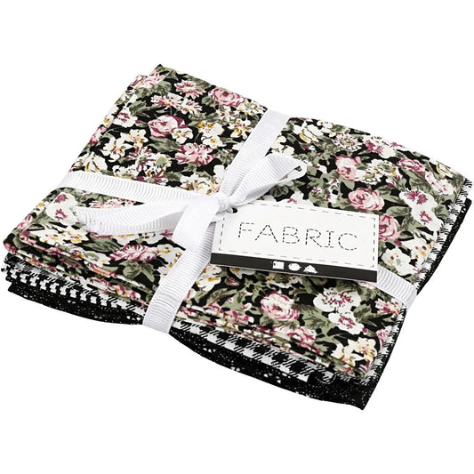 Patchwork stofset zwart