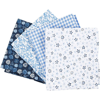 Patchwork stofset blauw