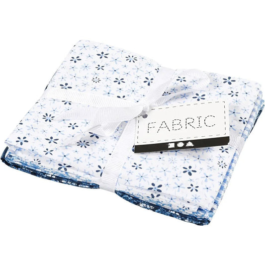 Patchwork stofset blauw