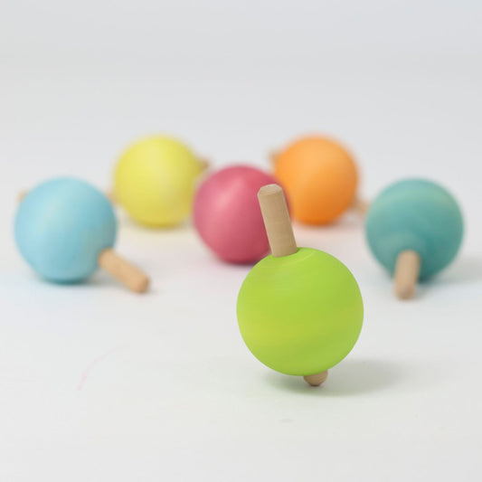 Grimm's spinning tops pastel 6 stuks