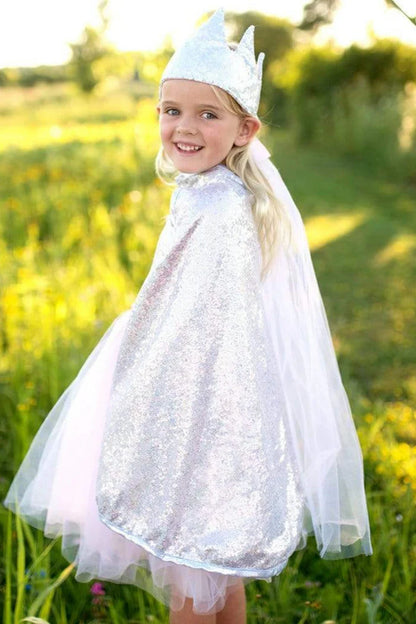 Omkeerbare sequins cape zilver/roze