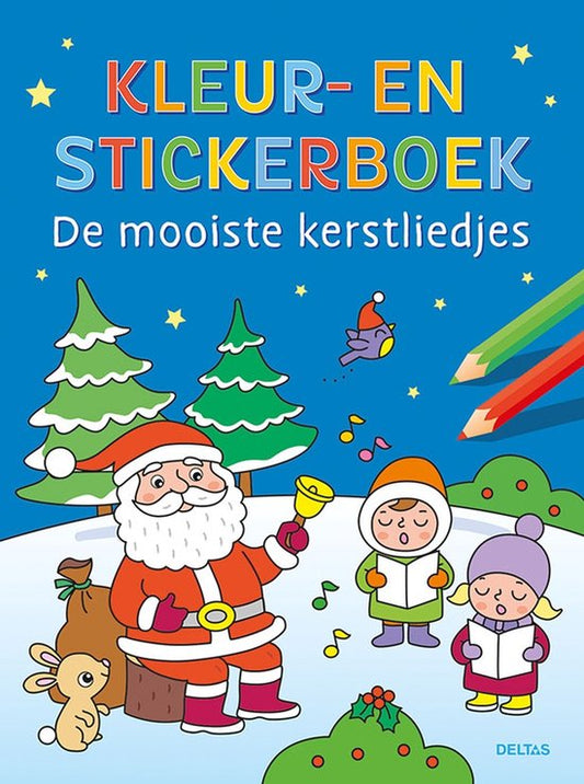 Kleur- en stickerboek de mooiste kerstliedjes