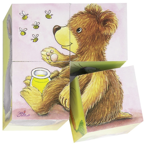 Goki blok puzzel babydieren