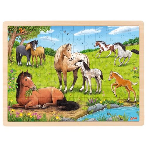 Goki puzzel paarden 96 stukjes