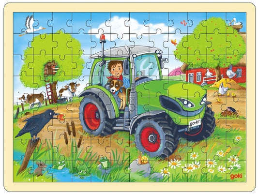 Goki puzzel tractor 96 stukjes